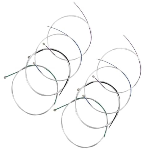 GALPADA Violinsaiten mit Vollem Klangumfang Komplettset 4/4 8 Stück aus Vernickeltem Material und Lebendigem Süßem Ton als Ersatzsaiten für Violinspieler