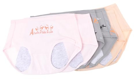 HANABASS 6 Stück Packung Menstruationsslips aus Baumwolle Waschbar Wiederverwendbar Längen und Breitenverstärkter Schnitt für Damen zur Periode