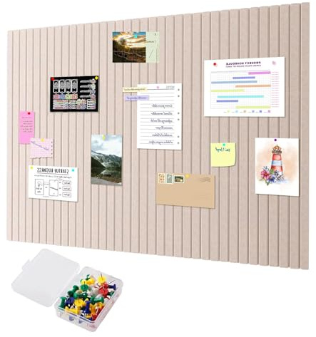 TAKONE Självhäftande anslagstavla, 80 x 40 cm – stor vikbar filtvägg med 35 häftändamål, 9 mm tjock, modern väggpanel för kontor, skola och barnrum (djup kamelbrun)