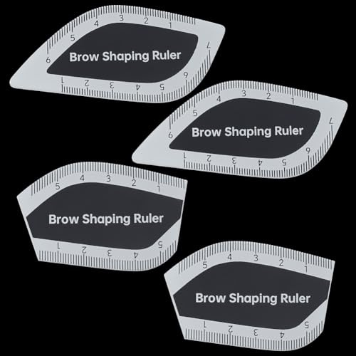 WEBEEDY 4 Stk. Augenbrauenlineal Brauenmapping Werkzeug Kunststoff Messschieber 2 Stile Weiß Schablonen Set Für Salon Zuhause Makeup Weihnachten Microblading Permanent Makeup Design