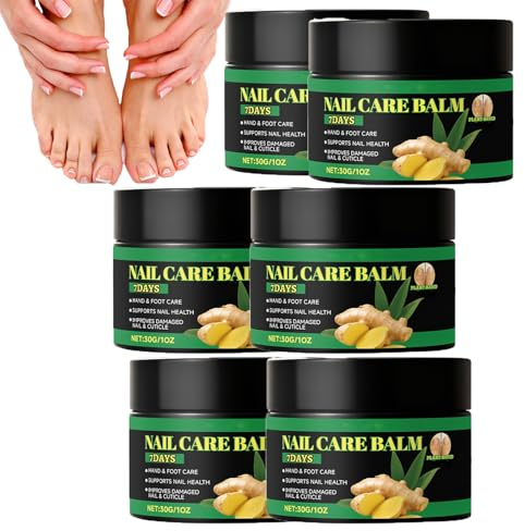 Bálsamo jengibre para uñas (7 días), Aceite jengibre para cutículas, Aceite hidratante nutritivo paras nails, Suero fortalecedor uñas, Bálsamos multiusos paras nails. (6pcs)