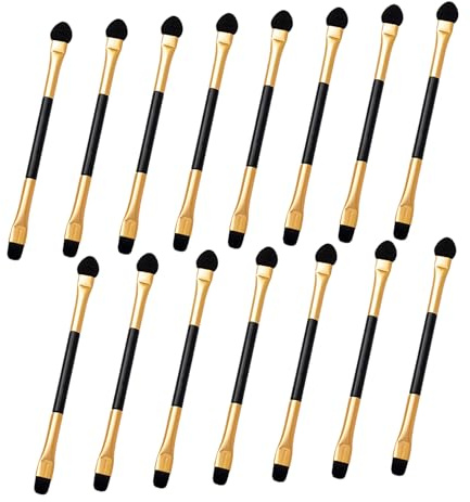 SHINYPASING 15 Pinceles de Sombra de Ojos de Doble Punta para Mujer, Set de Maquillaje de Ojos Portátil Mango Cómodo, Accesorios para Aplicar Sombra, Labios y Nariz, Adecuado para Viaje
