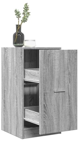 Fecpoo apoteksskåp 40 x 41 x 77,5 cm, grå, Sonoma, av trämaterial med två utdragslådor, utrymmesbesparande och mångsidigt användbara