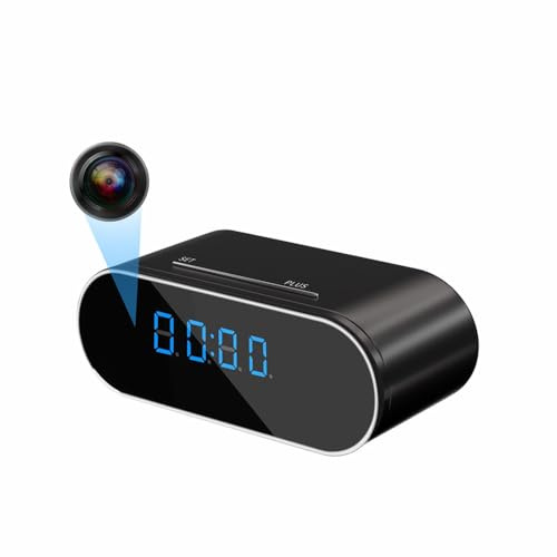Reloj Mini Camara Espia Oculta vigilancia wifi interior 1080P - Black | HD 1080p,ángulo amplio de 140°,solo Wi-Fi 2,4G,visión nocturna,detección de movimiento,control por app,visualización remota