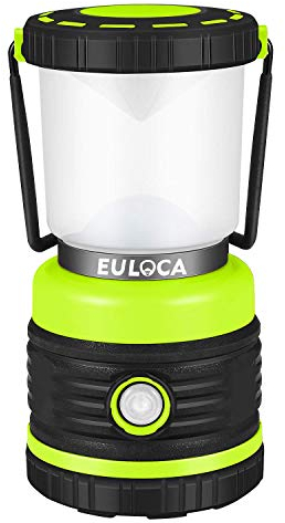 EULOCA Lanterne Camping LED, Lampe Camping Puissante 1200lm Luminosité Réglable, Eclairage Camping Etanche, pour Camping, Bivouac, Pêche, Randonnée, Cave, etc