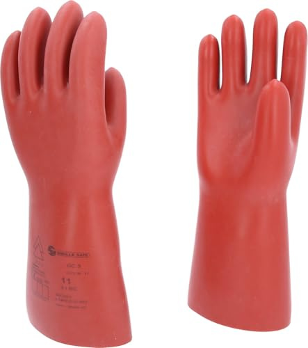 KS Tools 117.0079 Elektriker-Schutzhandschuh mit mechanischem Schutz | Größe 11 | Klasse 3 [26.500 V] | rot