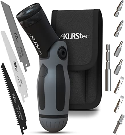 KLRStec Professional Multitool 2 in 1 - Bit-Schraubendreher Set und Hand-Stichsäge in einem 12-teilig