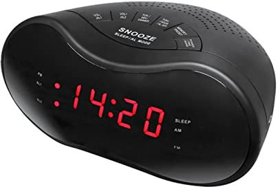 DISCORAMA RADIO SVEGLIA DIGITALE CON DISPLAY LED, RADIOSVEGLIA FM ALLARME CON FUNZIONE SNOOZE, RADIOSVEGLIA DA COMODINO DIGITALE
