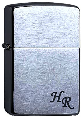 Zippo Benzinfeuerzeug mit Initialen Gravur Wunschgravur personalisiert Name Personalisieren Feuerzeug Initialien individuell Geschenk Chrome Brushed