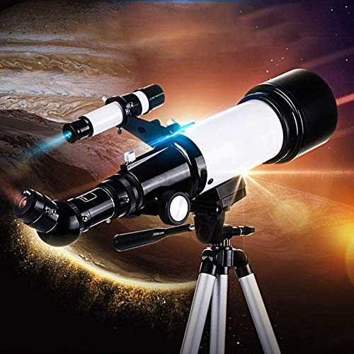 70-mm-Einsteigerteleskop, astronomisches Monokular-Reiseteleskop, 16-facher und 40-facher professioneller Reflektor, mit verstellbarem Stativ und Sucherfernrohr und 2 Okularen, für Kinder und