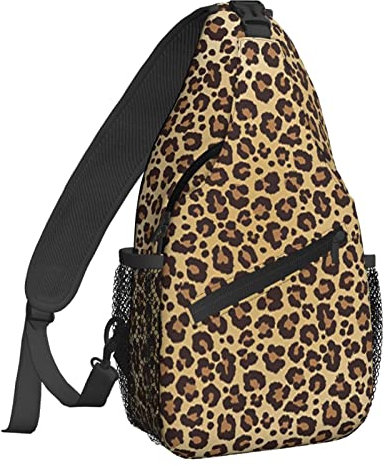 NiuKom Schultertasche für Damen, Umhängetasche, lässiger Tagesrucksack, Rucksack, Herren, Brusttasche, Fitnessstudio, Radfahren, Reisen, Wandern, Leopardenmuster, Einheitsgröße, Sling-Rucksäcke