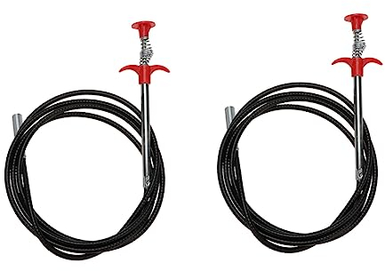 Angoily 2pcs Drain Cleaning Grabbers Flexible Grabber Tool Pressure Drain Hose Pipeline Dredge Hook Steel Wire Sewer Cleaner for Bathroom and Kitchen 90cm