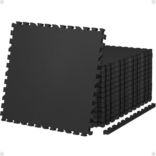 AIRHOP 0.79 Thick Gym Flooring for Home Gym, 48 Sq Ft Rubber Top Gym Mat