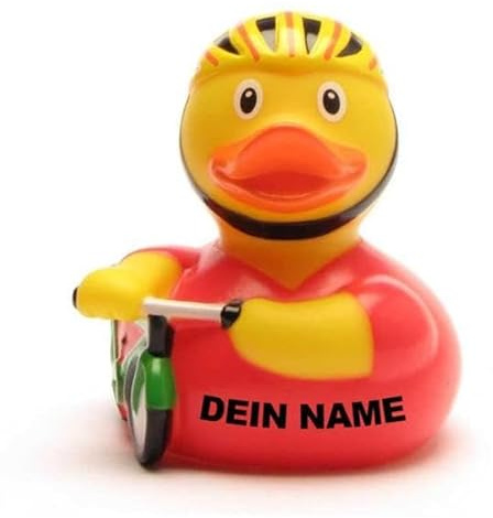 DUCKSHOP Badeenten - personalisierbar (Ente Radfahrer)