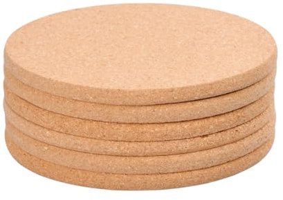 Cork Costers Set of 6, Table Mats for Table Hot Pot, Genumix Non Slip Thick Cork Trivet for Coffee, Tea, Kettles, Pots, Pans, and Plants 19cm