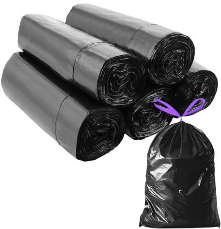 LOPYXBR 155 Stück Schwarze Müllsäcke 6L Kleine Müllbeutel, 40x45cm Trash Bags mit Tragegriff, Reißfest und Flüssigkeitsdicht Mülltüten, Tragegriff Abfallbeutel