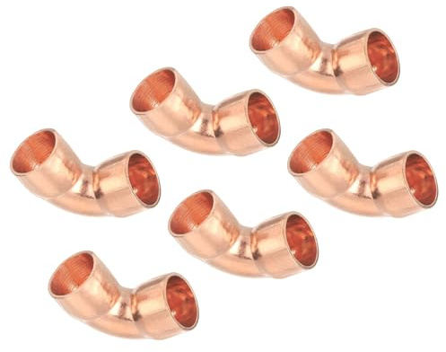 MACHSWON 10Pcs 10mm ID 0.8mm Thick 90 Degree Copper Elbow Short Turn Pipe Fitting Connector for Plumbing Refrigeration and Air Conditioning