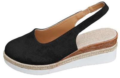 Genérico Zapatos Dorados Fiesta,Sandalias Tacon,Sandalias Negras,Zapatos Comodos Vestir Cuña,Zapatillas De Agua,Zapatillas Para Casa,Ancho Especial Con Cuña Verano