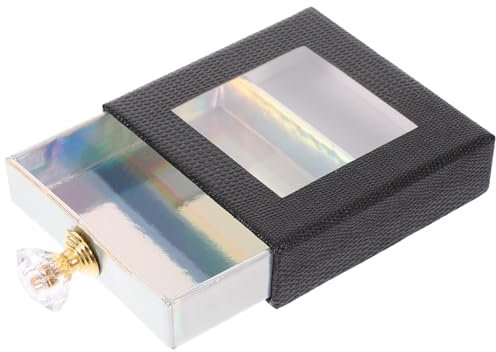 VICASKY 1pezzi Scatola Per Ciglia in Cartone Rigido Finestra Aperta Quadrata Ciglia Per Riporre e Imballare Organizer Per Usare in Salone o Casa