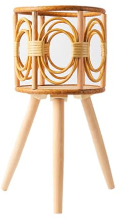 SLXLYH Rattan-Pflanzenständer, gewebter Pflanzenständer, aus Holz, mit Holzbeinen, Rattan-Pflanzenständer, Dekorationen