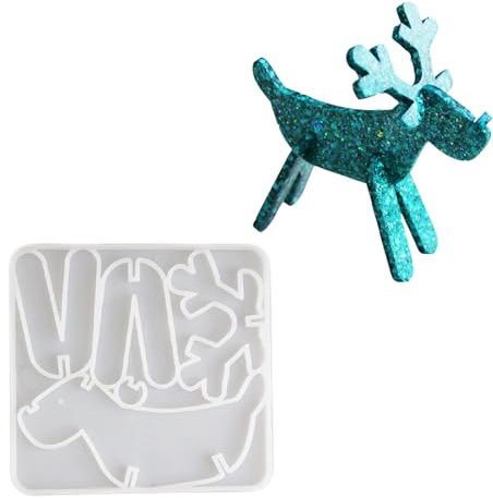 Figura di renna, decorazione natalizia, stampo in silicone flessibile, decorazione per la casa, stampo in gesso, pratico per la creazione di gioielli, strumento per la decorazione delle vacanze, forma