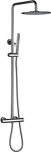 Decorations Miscelatore per termostatica, cavalcatura a Parete Multifunzione Exposed Discounci Colonna da Bagno Testa di Pioggia deviante, in Ottone Solido Set con e Doccia Ho Beautiful