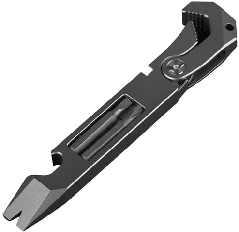 Eđc Pry Bar - Titanium Multi Tool | Pocket Crowbar | Screwdriver, Wrench, and Bottle Opener, Lightweight TC4 Titanium Alloy Keychain Tool for Outdoor Camping Daily Use