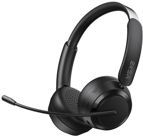 EKSA H35 Wireless Headset with Mic, Bluetooth 5.4 Headphones with Microphone Noise Cancelling, 25H Playtime, Mic Mute, On-Ear Headphones for PC Laptop Trucker Office Call Center Teams Zoom