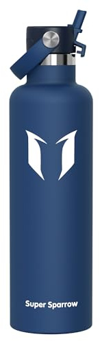 Super Sparrow Botella de Agua Acero Inoxidable - Botellas Termica 1.2L - Sin BPA - Cantimplora Termo con Pajita para Deporte, Viaje, Escuela, Oficina, Gimnasio, Exterior