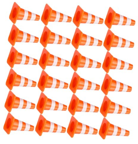 BCOATH Jouet de Barrière Routière 100 Pièces en Plastique Orange | Bruder Tracteur Agricole, Scène de Circulation Miniature, Apprentissage et Reconnaissance des Couleurs