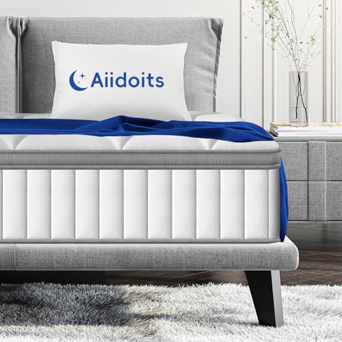 Aiidoits Matratze 90x200 cm Taschenfederkernmatratze 7 Zonen Härtegrad H3 25cm hoch mit abnehmbarem waschbarem Spannbettlaken, Matratz für Erwachsene, Oeko-TEX Zertifiziert