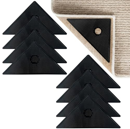 Teppichunterlage selbsthaftend & waschbar - Antirutschmatte für Teppiche, wiederverwendbar, rückstandsfrei mit extra starker PU-Gel Haftung - 8 Stück Anti-Rutsch Pads aus hochwertigem Material