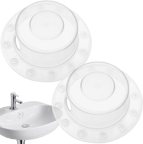 2 PCS Bathtub Overflow Drain Covers Clear Silicone Bath Overflow Stopper Deep Bath Drain Cover Adds Inches of Tub Water Durable Hole Protection Bathroom Accessories for Tub Water Level