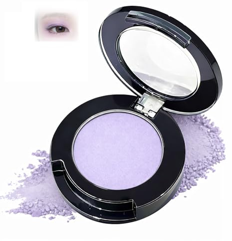 Matte Light Lavender Eyeshadow – High Pigment Cool Tone Single Shadow, Smooth Blendable Pressed Powder, Long-Lasting Waterproof Eye Makeup for Bright and Soft Eye Looks (Light Lavender)
