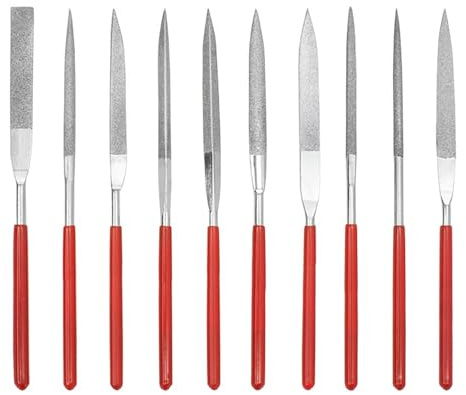 Xynovate Lime Diamantate, Set di lime ad Ago da 10 pezzi per Legno, Metallo, Plastica e Gioielli, Ideale per Officina e Faidate, Con Pratica Borsa di Stoccaggio