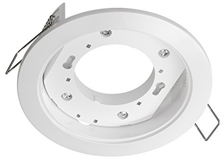 ledscom.de Plafoniera da incasso ZOBE, bianco semilucido, rotonda, Ø 107 mm, 1x GX53 max. 25W