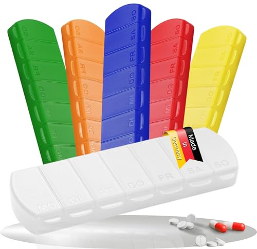 Aufbewahrungsdose 'Seven Days' - BPA-freie Tablettenbox 7 Tage - Medikamentenbox klein für Senioren - Pillendose mit 7 Fächern perfekt für Morgen, Mittags, Abends - Pill Box für die Woche