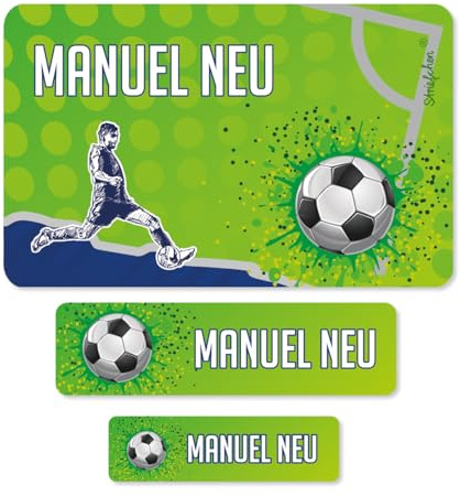 Striefchen® Fußballer Schuletiketten mit Namensaufdruck - perfekt für den Schulstart