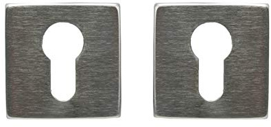 Bricard 8005051 Paire de Rosaces de Fonction Epure pour Porte d’Entrée, Profil Cylindre Européen, Chromé