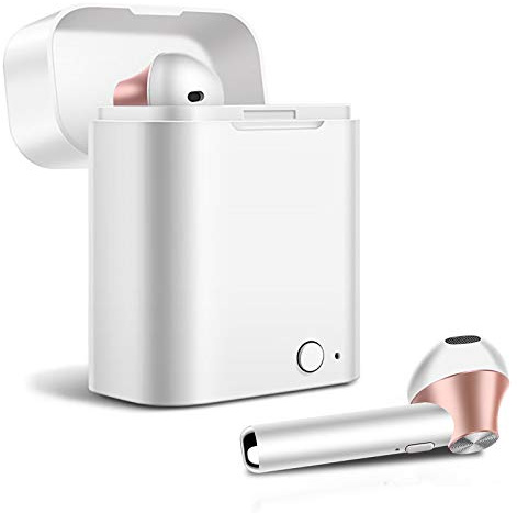 Akashi Technology - Ecouteurs sans fil Oreillettes Bluetooth 5.0 Ecouteurs sans fil avec Boîtier Chargeur de Rangement Charge - Rose