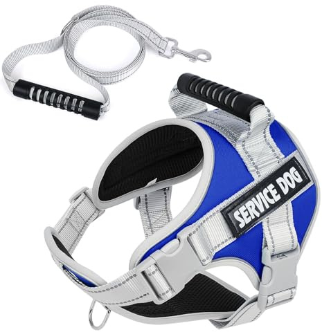 Hundegeschirr Mit Klettverschluss,Anti Zug Atmungsaktiv Brustgeschirr No Pull Sicherheitsgeschirr Reflektierend Dog Harness Einstellbar Weich für Große/Kleine Hunde(Gitter,XL)