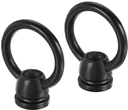 sourcing map 2 Stück Ösenmutter 15kg max. Belastung 36x43mm Schwarz | M10 Gewinde, Ringform Weibliche Schlaufe, Für Hängelampe Kronleuchter