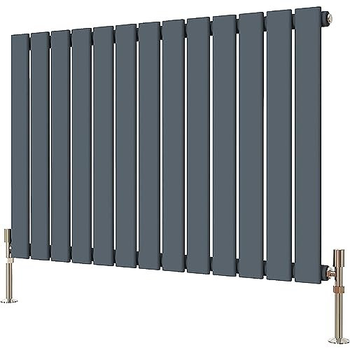Radbliss Horizontal Flat Panel Radiator 600x884mm Anthracite Matt Grey Single Design RAD Central Heating