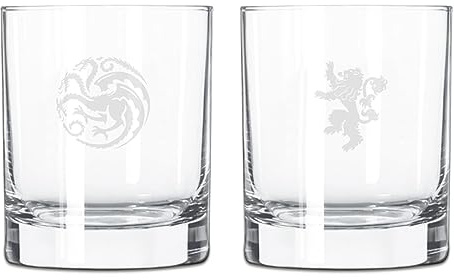Game of Thrones Set mit 2 Whiskeygläser mit Gravur in Geschenkverpackung