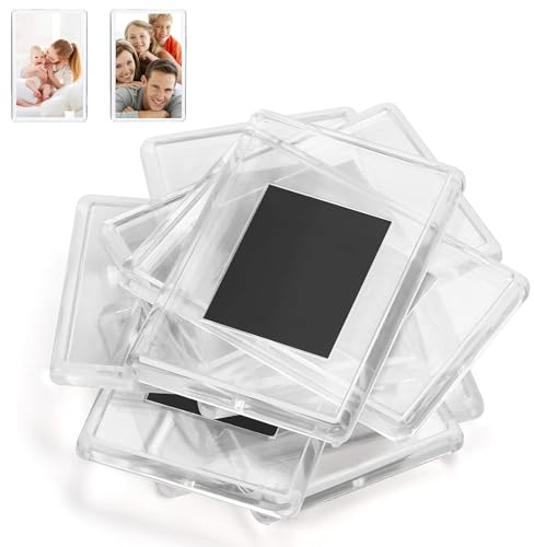 Blank Photo Frame Insert Fridge Magnets（20 Pack ）, 7.5 * 5.2 * 0.4cm, Photo Magnets Translucent Acrylic for Fridge for Small Photos - Gifts for Family & Friends