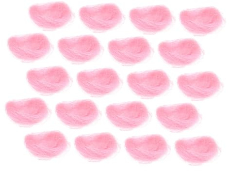 ABOOFAN 20pcs Simulation Bird Nests Artificial Nest Ornaments Pink Raffia Material for Garden Balcony Decoration and Photo Props