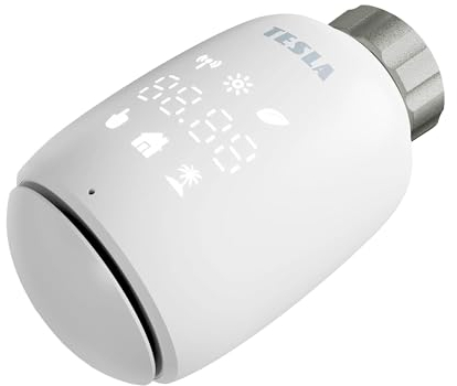 TESLA Smartes Heizkörperthermostat mit App Steuerung TV500, kompatibel mit Alexa und Google Assistant, programmierbares Heizungsventil mit LCD Display, Thermostatkopf Heizung