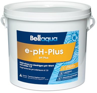 Bellaqua pH Heber Granulat Pool und Whirlpool 5 kg - pH Plus Granulat - Schnelle pH-Regulierung für Pool und Whirlpool - Hebt einen zu niedrigen pH-Wert