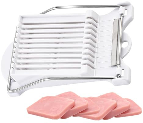 Luncheon Meat Slicer Quick, Stainless Steel Luncheon Meat Cutter, Stainless Steel Luncheon Meat Cutter, Handy Quick Cutter, Evenly Strong for Cheese, Ham, Avocado, Hot Dogs