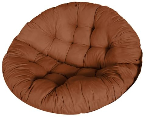 Surwin Hängesessel Kissen, Kissen für Hängesessel Rundes 110cm Dicke Stuhlkissen Weich Bequem Gartenstuhlauflage, Kissen Hängesessel für Rattanmöbel und Gartenstuhl (Braun)